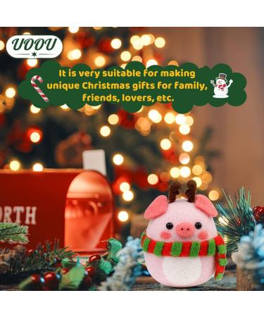 Needle Felting Starter Kit for Beginners - Piggy Design | Wool Roving, Needles, Foam Mat & Instructions Included - Buy Online on GoSupps.com