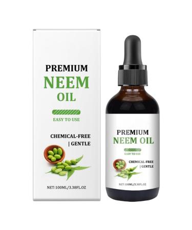 Esncddym Neem Oil Organic Cold Pressed Seed Oil Multipurpose For Hair & Skin Neem Oil For Hair 100ml Hair Shine Moisturizer For Hair Skin Nail Scalp Body Multi-Use Oil For Garden Plants Home