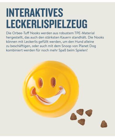 Outward Hound Planet Dog Orbee-Tuff Nooks - Yellow Smiley Snack Toy for Dogs | International Shipping - Buy Online on GoSupps.com