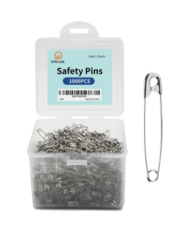 vrupin 500 Pack Safety Pin,1.5Inch/38mm Safety Pins Bulk,Safety Pin Size  2,Small Safety Pins with a Convenient Box,Safety Pins for Clothes Home  Office