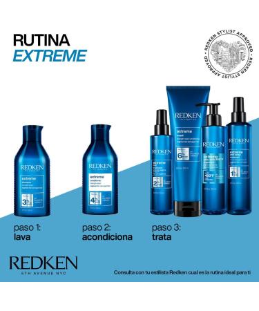 REDKEN - Heat Protecting Fortifying Treatment for Damaged & Brittle Hair - Repair & Strength - Infused with Plant Proteins & Tourmaline - Extreme - 250ml - Buy Online on GoSupps.com