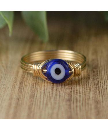 s for Women | Demon Eye for Women | Trendy Blue Eye Bead Handmade Dainty Silver Gold Wire Wrapped for Girls Fovolat Gold 7 - Buy Online on GoSupps.com