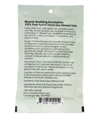 One With Nature Green Eucalyptus Bath Salt 2.5oz - Soothing and Relaxing - Buy Online on GoSupps.com