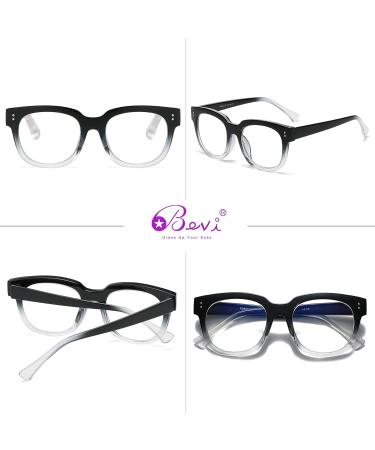 Bevi Blue Light Blocking Glasses | Stylish Gradient Grey Reading & Magnifying Glasses for Men & Women - 3.0x - Buy Online on GoSupps.com