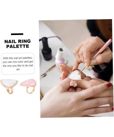 Didiseaon 2pcs Shell Ring Palette - Devil Horns Nail Art Mixing Plates for Gel Polish & Manicure Tools - Buy Online on GoSupps.com