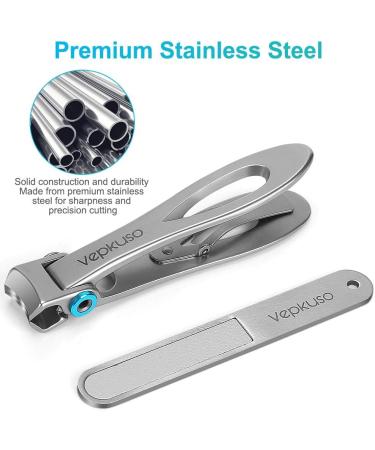 Nail Clippers for Men & Women Vepkuso Professional Toenail Clippers for Thick Nails Seniors & Adults Wide Jaw Fingernail Cutter Set - Ideal for Tough Nails - Buy Online on GoSupps.com