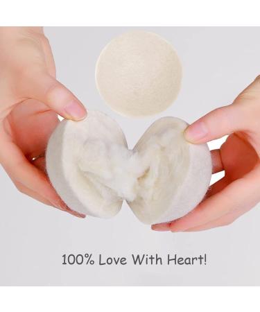 Natural Wool Dryer Balls White Laundry Balls Large Reusable Dryer Tumble Balls for Washing Pack of 6 - Buy Online on GoSupps.com