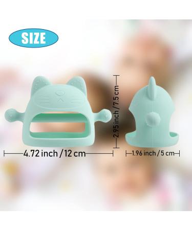 Puphutu Baby Teether - Silicone Teething Toy 3 Pack for Infants (Blue Green Yellow) - Buy Online on GoSupps.com