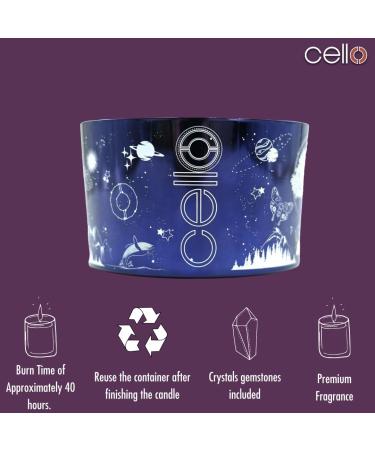 Celestial Large Scented Candle with Amethyst Gemstones | Cello Crystal Candle with Healing Crystals - Luxury Crystal Gifts for Women and Men - Buy Online on GoSupps.com