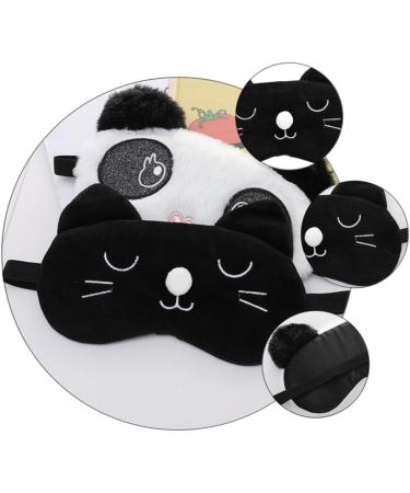 Beaupretty 2 Pcs Cartoon Animal Sleep Masks - Cat & Panda Travel Blindfolds for Men & Women | Comfortable Eye Masks for Sleep & Relaxation - Buy Online on GoSupps.com