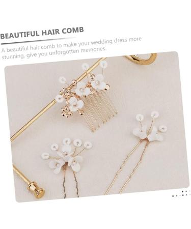 MAGICLULU 2 Sets Bridal Hairpin Bridal Hair Side Comb Vintage Hair Clips Pearl Hair Stick Rhinestone Hair Accessories Hand Decor Hair Chopsticks Tiara Wild Alloy Flower Arrangement Women's - Buy Online on GoSupps.com