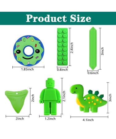 Sensory Chewing Chains - 6 Food-Safe Silicone Biting Toys for Kids | Oral Motor Aid for ADHD & Teething - Green - Buy Online on GoSupps.com