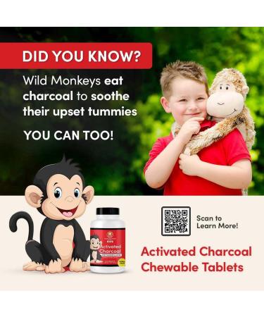 Kids Chewable Activated Charcoal Tablets | Natural Vegan Non-GMO | Teeth Stomach Gas Nausea Relief | USP Food Grade | 135 ct - Buy Online on GoSupps.com
