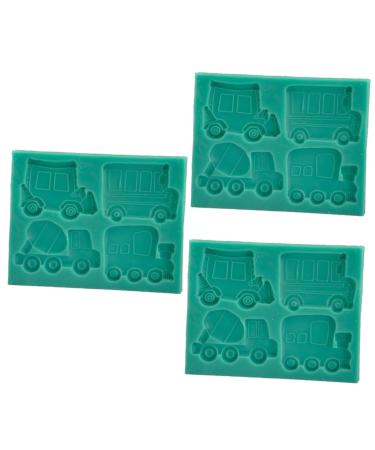 BESTonZON 3 Pcs Fudge Molds DIY Soap Mold Cake Fondant Silicone Molds for Candy Silicone Moulds Silicone Baking Mold Silicone Candy Molds Gum Cake Stencil Cookie Mold DIY Mould Car Chocolate 10.7*8.6 CMx3pcs Greenx3pcs