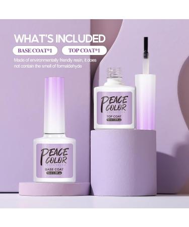 PEACECOLOR Gel Polish Base and Top Coat 10ml x 2 Base Coat No Wipe Gel Top Coat Shine Finish and Long Lasting Soak Off UV Nail Lamp Gel A2 - Buy Online on GoSupps.com