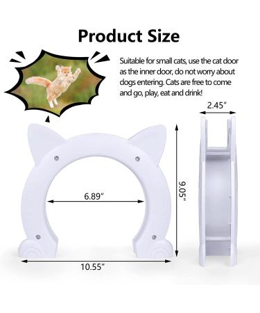Miyabing Cat Door Interior Door  Pet Door Gate Hole Pass Through for Dogs Kitty Kittens  Easy to Install White - Buy Online on GoSupps.com