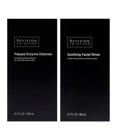 Revision Kit by Revision for Unisex - 2 Pc Kit 6.7oz Papaya Enzyme Cleanser 6.7oz Soothing Facial Rinse Toner - Buy Online on GoSupps.com