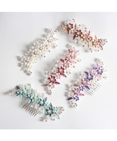 Angoily Floral Hair Accessories Rhinestone Barrettes Bride Hair Jewels for Women Hair Accessories Hair Accessories for Women Hair Clip Hair Pin Alloy Headwear Comb Miss Grace - Buy Online on GoSupps.com