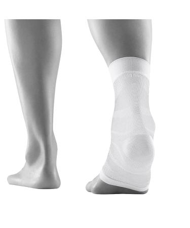 Bauerfeind Compression Ankle Sleeve - Unisex Sports Support for Running & Fitness | Left & Right Sustainable White - Buy Online on GoSupps.com