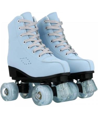 XUDREZ SkyBlue Frosted High-top Roller Skates for Women/Girls US 8 - Beginner Classic Double-Row Design for Indoor/Outdoor Use - Buy Online on GoSupps.com
