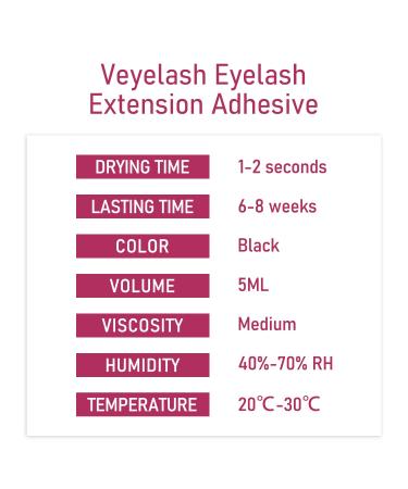 VEYES INC Lash Glue 5 ML - 1-2 Sec Drying Time - 8 Weeks Bond - Professional Black Eyelash Extension Adhesive - Buy Online on GoSupps.com