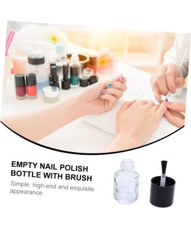  Ipetboom Ipetboom Set of 15 Clear Glass Nail Polish Bottles (5ml) Gel Polish Bottles Round Cap For Travel Salon and Home - Buy Online on GoSupps.com