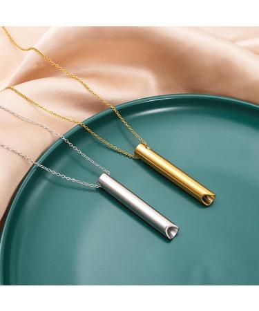 4 Pcs Breathing Necklace RUIFUNETEK Anxiety Relief Necklace Breathing Exercise Device for Meditation Quit Stainless Steel Smoking Necklace Whistle Necklace For Stress Relief - Buy Online on GoSupps.com
