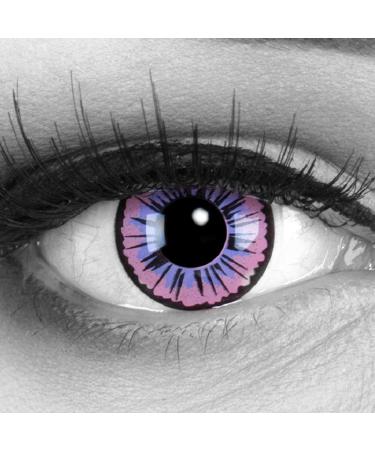 Funnylens 1 pair of colored purple purple crazy fun year contact lenses purple fairy with a black edge perfect for carnival carnival and halloween Halloween.With free lentil container!