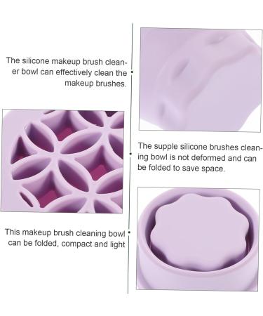 KOMBIUDA Makeup Brush Cleaning Bowl Retractable Silicone Scrub Cup Drying Rack Purple Multifunction Cleaner Silica Gel Makeup Brush Cleaner 9.2X9.2X8.6CM Purple - Buy Online on GoSupps.com