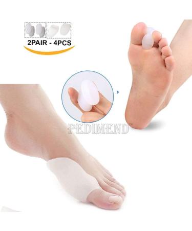 PEDIMEND Silicone Gel Toe Separator + Silicone Gel Big Toe Bunion Guard (2PAIR - 4PCS) | Prevent Painful Rubbing | Gel Protector Sleeve for Corns Callus Blisters Ingrown Toe Nail | Foot Care - Buy Online on GoSupps.com