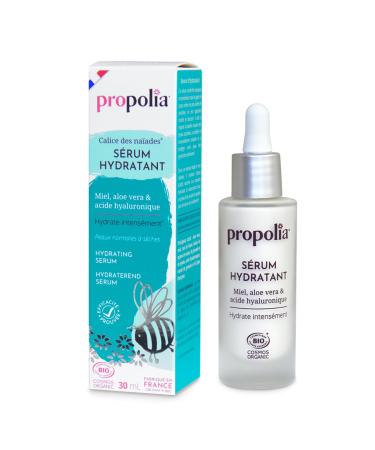 PROPOLIA - Organic - Moisturizing Serum - Dry & sensitive skin - Long-lasting hydration - Honey, Aloe vera & Hyaluronic acid - Made in France - 30 ml