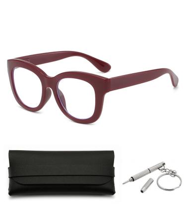 ZUKKY Oversized Reading Glasses for Women Men Blue Light Blocking Computer Spring Hinge Readers AM49 (Color : Red Size : 3.50x)