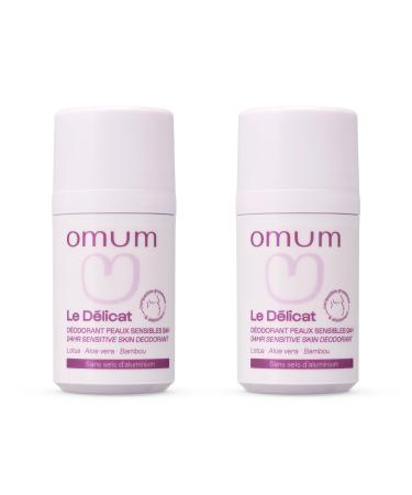 OMUM - Lot 2 D odorants 24H Peaux Sensibles - 50 ml - Le Delicat - Aloe Vera Bambou - Sans sels d'aluminium - Bio Naturel - Fabriqu en France Vegan Compatible femme enceinte grossesse allaitement