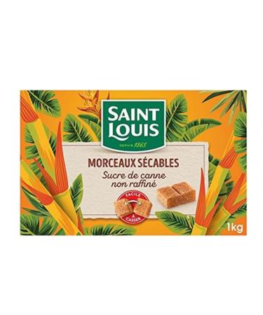 SAINT LOUIS Cane Sugar Unrefined Sectionable Pieces 1kg/Box - Offers of 1, 2, 3, 5 and 10 Boxes - Free Shipping