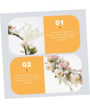 Holibanna Wreath Flower Hair Band Photo Props Headpiece for Women Retro Leaves Women Floral Boho Wedding Decor Garland Wedding Headdress Headband Fabric Travel European and American White One Size White - Buy Online on GoSupps.com