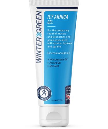 Wintergreen Ice Gel (2.5 Fl Oz) 2% Menthol - Topical Cold Therapy for Muscle and Joint Relief 75mL