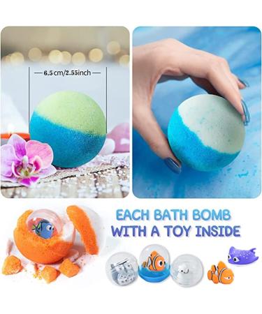 Marine Animals Bath Bomb Gift Set - 12 Pack Organic Fizzy Balls for Kids | Handmade & Safe | Ideal Birthday Gift for Boys & Girls - Buy Online on GoSupps.com