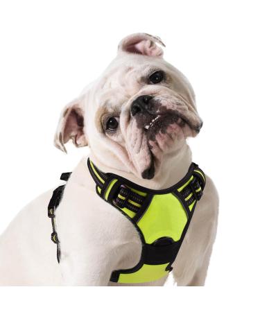 Eagloo dog harness medium -sized dogs anti -train dog harnesses with reflex strips and control adjustable adjustable and durable breast harness dog suitable for walking and jogging green m (1 pack)