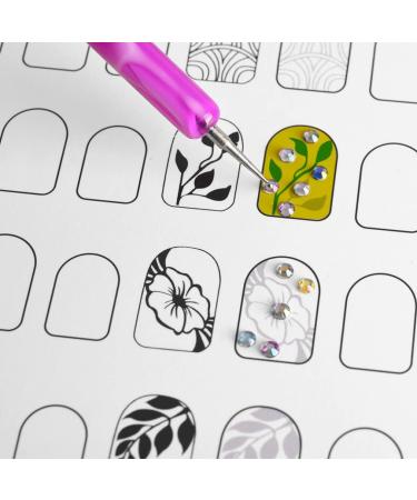 Nail Art Practice Book Beginner Manicure Training Drawing Cards Easy to Clean 12 Sheets Manicure Training Cards - Buy Online on GoSupps.com
