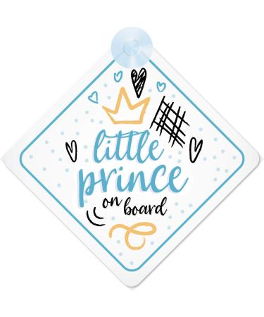 mybabyonboard UK Prince On Board Blue with Crown (024) Non Personalised Car Sign New Baby Boy/Child Gift/Present