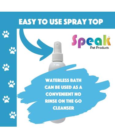 Speak Pet Products Natural Waterless Bath Spray for Dogs - Hypoallergenic & Unscented - 8oz - Buy Online on GoSupps.com
