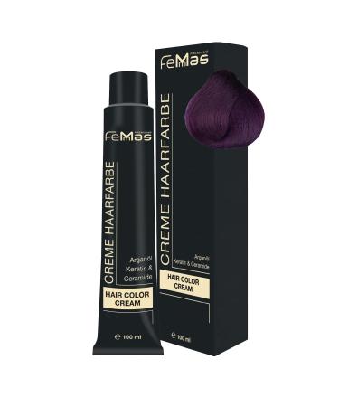 Femmas hair color pure & mix violet i Professional cream hair color with argan oil keratin & ceramids I as a permanent hair coloring or tinting for radiant durable color results i 100 ml pure & mix violet 1 Pack