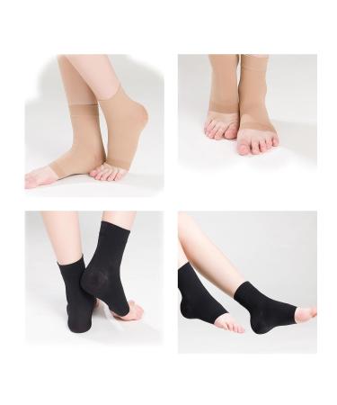 Ankle Compression Socks for Pain Relief & Swelling | Foot Support Sleeve for Plantar Fasciitis - Small Black for Men & Women - Buy Online on GoSupps.com