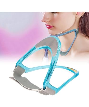 Ssddlzeq cervical spine traction device for immediate relief from neck pain fashionable neck support prevents the traction of the cervical spine with sheet for the home office (color: Blu)