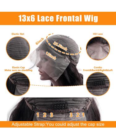 Dixtefo 30 Inch HD Glueless Straight Lace Front Wig 180% Density - Brazilian Virgin Human Hair for Black Women - Buy Online on GoSupps.com