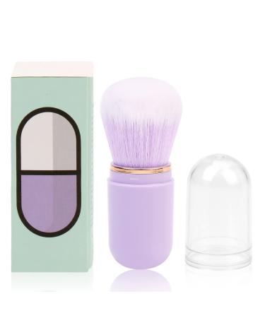 UNIMEIX Retractable Kabuki Brush Travel Makeup Brushes Face Blush Brush Foundation Brush for Liquid Makeup, Powder, Contouring, Cream(Purple)