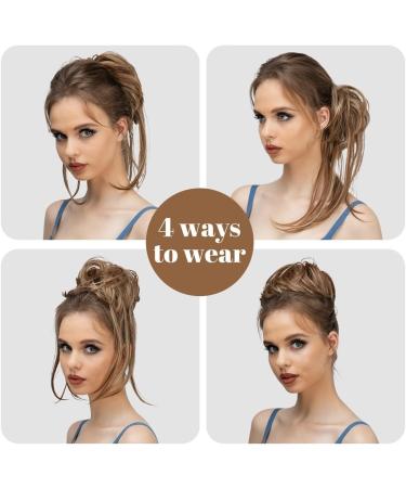 Hair Bun Hairpiece for Women Synthetic Elastic Messy Bun Hairpieces Curly Scrunchie Black Blonde Brown Chignon Band Updo Donut for Women Natural Fake Hair Hair Chignons(6H24B) - Buy Online on GoSupps.com