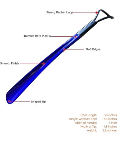 Ginkgo Long Handled Shoe Horn in Blue | Easy Shoe Horn for Comfort and Convenience - Buy Online on GoSupps.com
