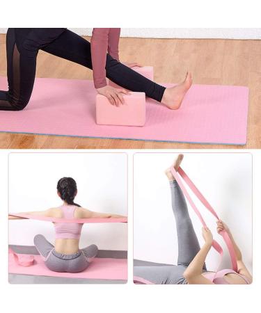 MEISONG Yoga Blocks 2 Pack Set - High Density Soft EVA Foam Blocks & Yoga Strap for Yoga, Pilates, Fitness - Pink - Buy Online on GoSupps.com