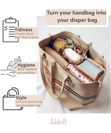 Shop Lilibell Classic Beige Baby Bag: Water-Repellent Washable Handbag Organizer & Pocket Organizer for Moms - Perfect for Shoppers & Backpacks - Buy Online on GoSupps.com